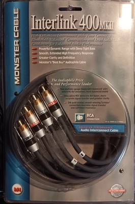 Monster Cable Interlink 400 MKII 1M 3.3ft RCA Audio 