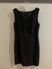 Ann Taylor Women's Black Sleeveless V Neck Sheath Dress - Size 4