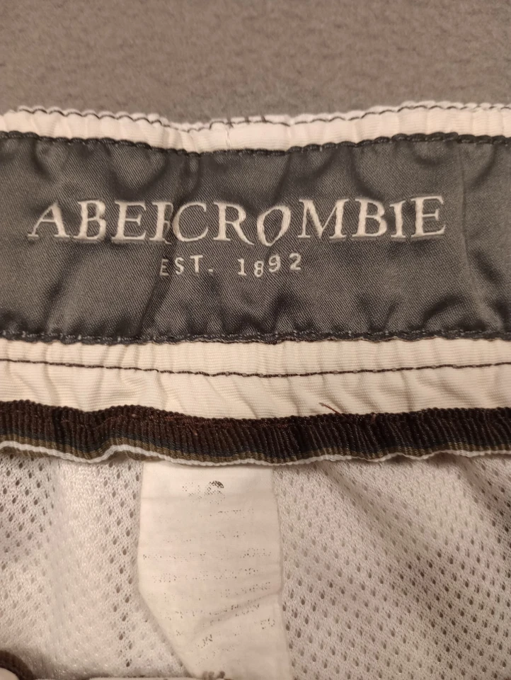 Pantalones Cortos de Natación Abercrombie Fitch Para Hombre 36 Blanco Floral Cordón Foto 3 de 4
