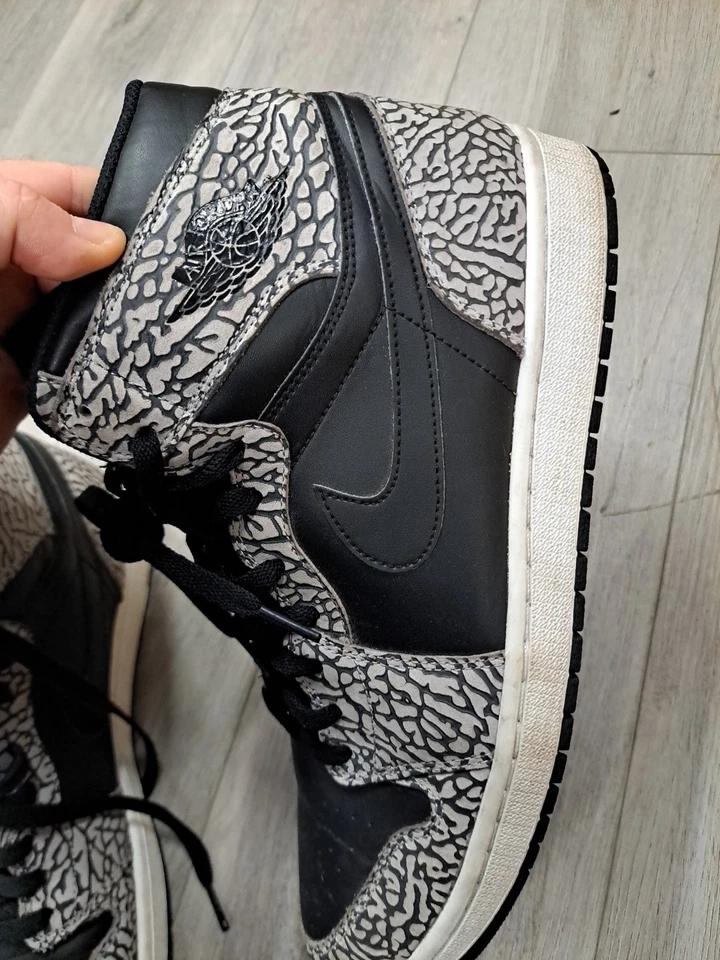 Talla 13 - Jordan 1 Retro Alto Negro Elefante 2016 839115-013 Zapatos Tenis Foto 3 de 4