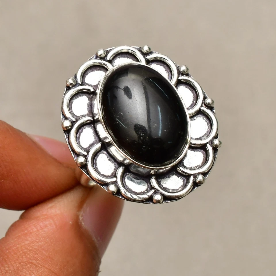 Anello gioiello in argento sterling 925 fatto a mano con pietra preziosa... - Immagine 2 di 4