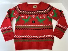 Maximus Rex Kids/toddler Size 4 Christmas Sweater Dinosaur T Rex Acrylic