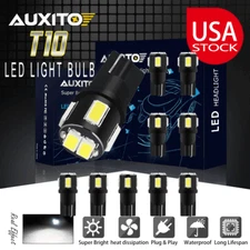 No Hyper Flash T10 LED License Plate Light Bulb 6000K White 168 2825 194 501 10x