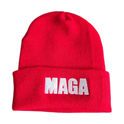 MAGA Make America Great Again Beanie Red One Size