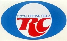 Retro RC Cola Royal Crown oval LARGE soda pop machine restoration sticker decal