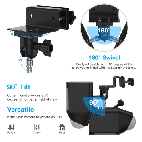 HOLACA Gutter Mount for Ring Spotlight Cam Battery HD Security Weatherproof - Picture 8 of 14