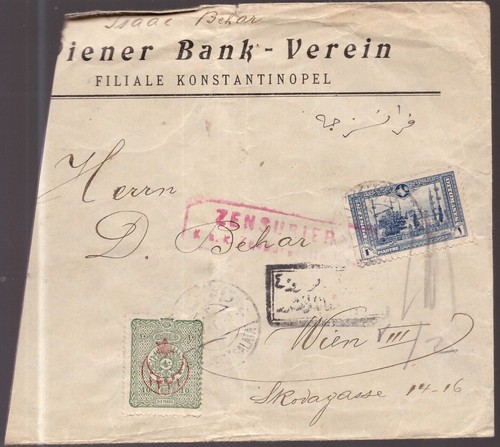 Turkey, old censored registered cover to Austria -GW95