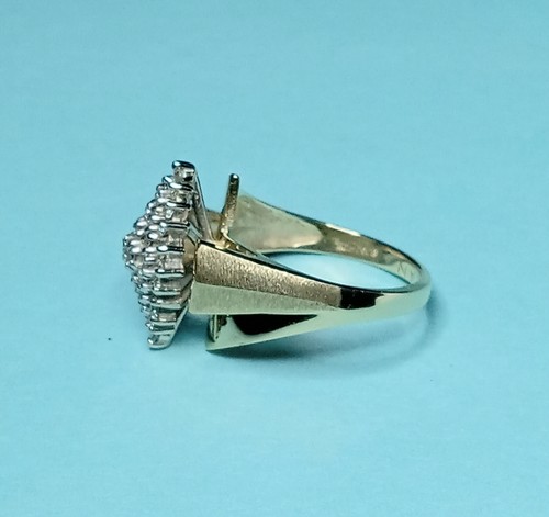Anillo con forma de marquesa de diamantes genuinos para dama de 1/2 quilate, oro amarillo de 10 quilates, 4,3 g, talla 6 - Imagen 3 de 9