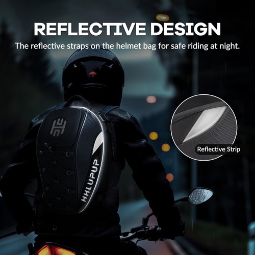 Motorcycle Tail Bag Seat Helmet - 38L Motorcycle Backpack Waterproof Luggage ... - Picture 5 of 7
