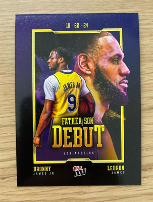 Bronny James Jr./LeBron James - 2024-25 Topps NOW Basketball Card 1 Father Son