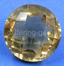 32.95 CT Round Cut Natural Yellow Sapphire Certified Loose Gemstone 5JRE