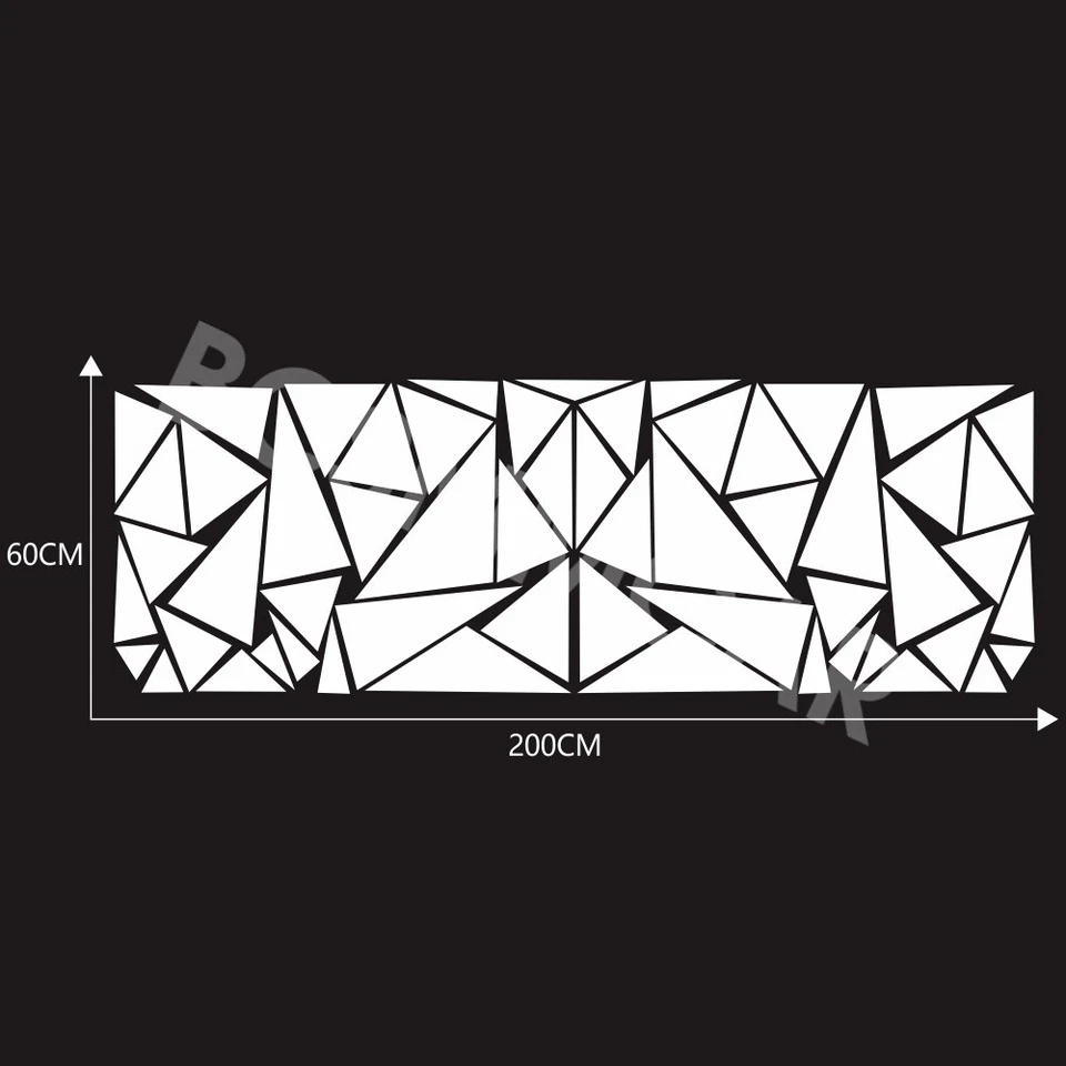 Adesivo de carro independente triângulos brancos design gráfico decalque de vinil à prova d'água - Imagem 3 de 4