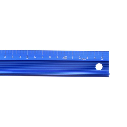 Metal Ruler 45cm Aluminum Alloy Anti Slip Straight Ruler Blue ...