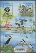 2012 France Block F4656** BF Protection Of Birds, 2012 France Birds Sheet MNH