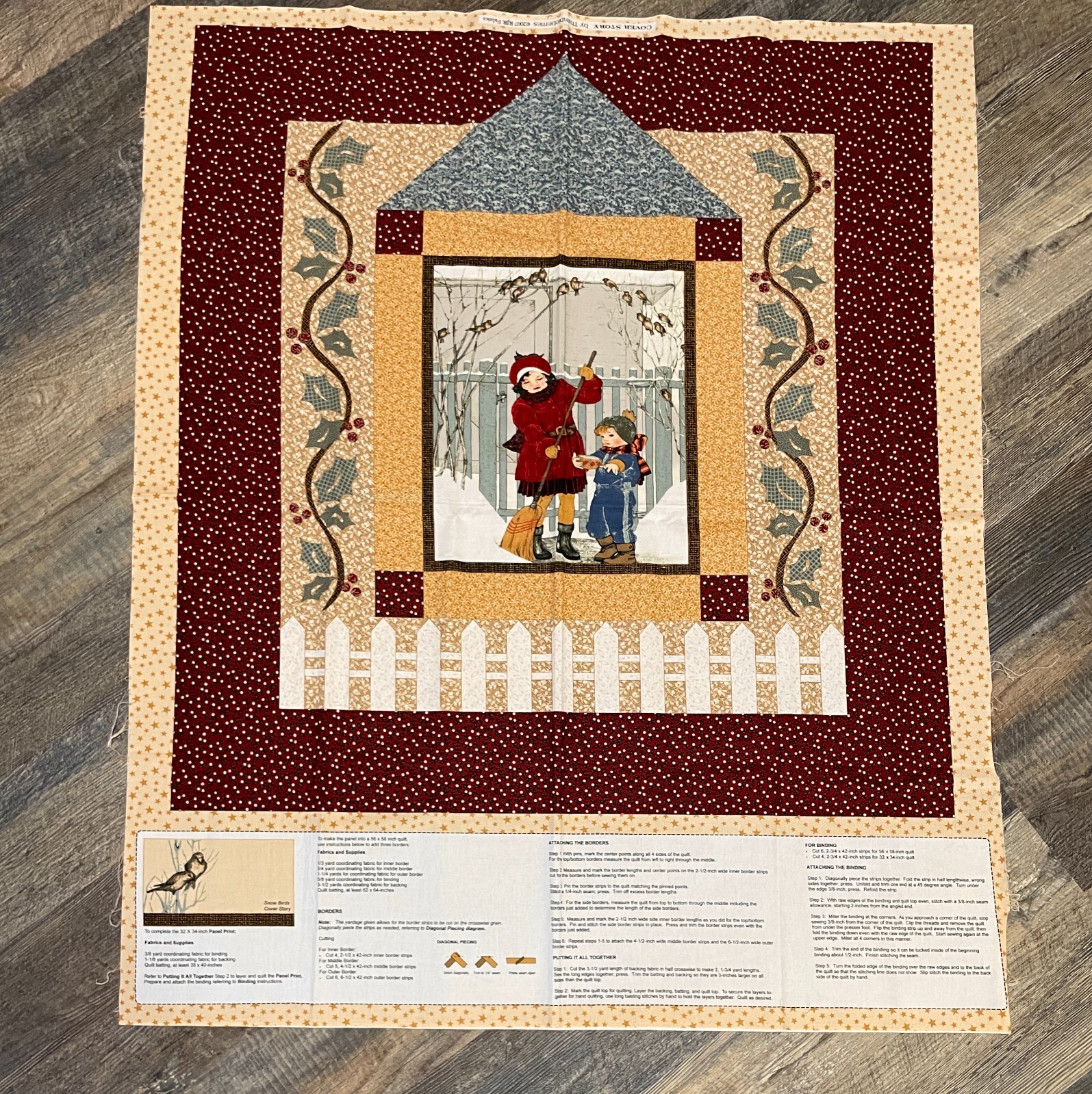 Cover Story by Thimbleberries 2007 RJR Fabrics Cotton Fabric Panel 32