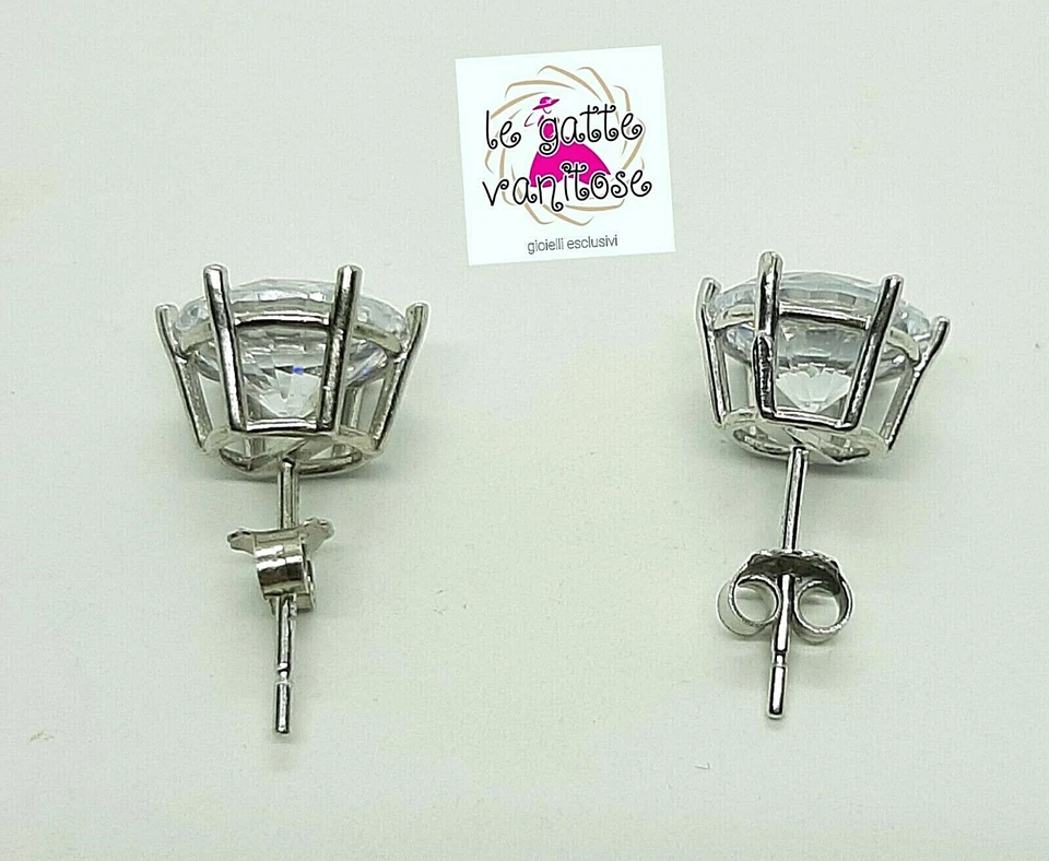 Orecchino Punto Luce in argento 925 zircone bianco 6 kt . spedizione gratuita - Immagine 4 di 4