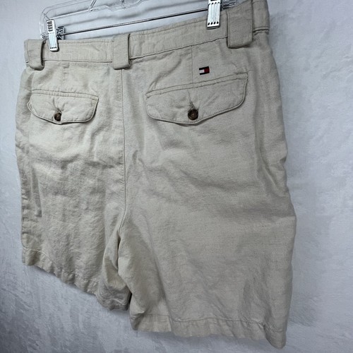 Vintage Tommy Hilfiger Linen Blend Chino Shorts Men's sz 34 Oatmeal - Picture 11 of 12