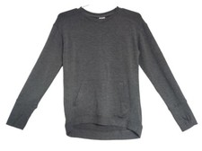 Charcoal Heather Long Sleeve Sweatshirt For Women,Model  Spandex,L 10/12 , NWT