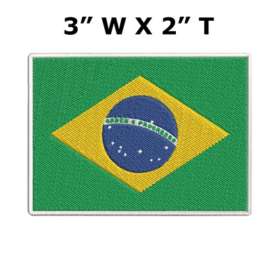 BRAZIL FLAG PATCH BRAZILIAN BRASIL EMBROIDERED EMBLEM HOOK AND LOOP