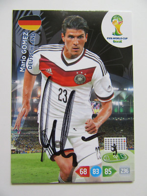 Mario Gomez # signiert # Panini Card DFB Deutschland 2014 Brasil FIFA WM World C