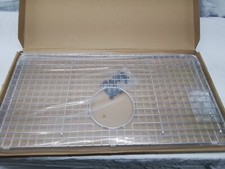 cipotal stainless steel kitchen sink grid bottom with rear drain, 25"x12.5"