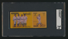 1972 Manama Stamps Lou Gehrig Babe Ruth New York Yankees SGC 7 NM