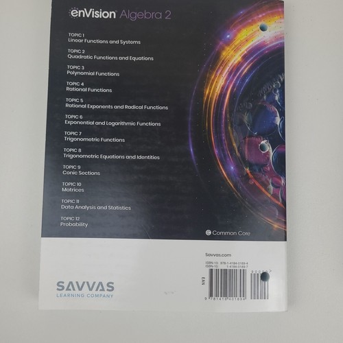 Savvas enVision Algebra 2 Common Core 2024 Student Edition & Companion Workbook - Picture 9 of 9