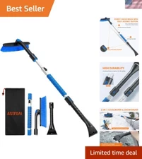 47.2" Extendable Snow Scraper with 360° Pivot Brush for Effortless Clearing
