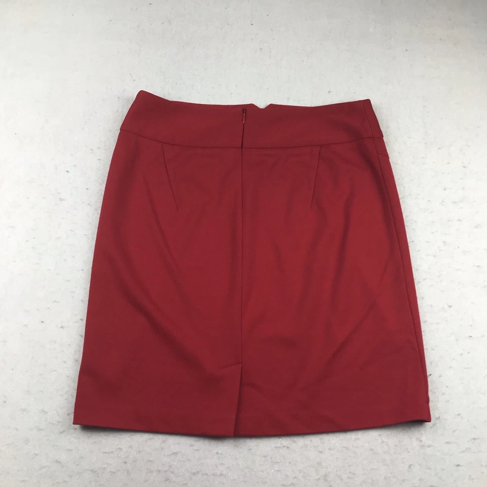 Grace Elements Skirt Womens 10 Red Back Slit Zip Knee Length - Image 4 of 4