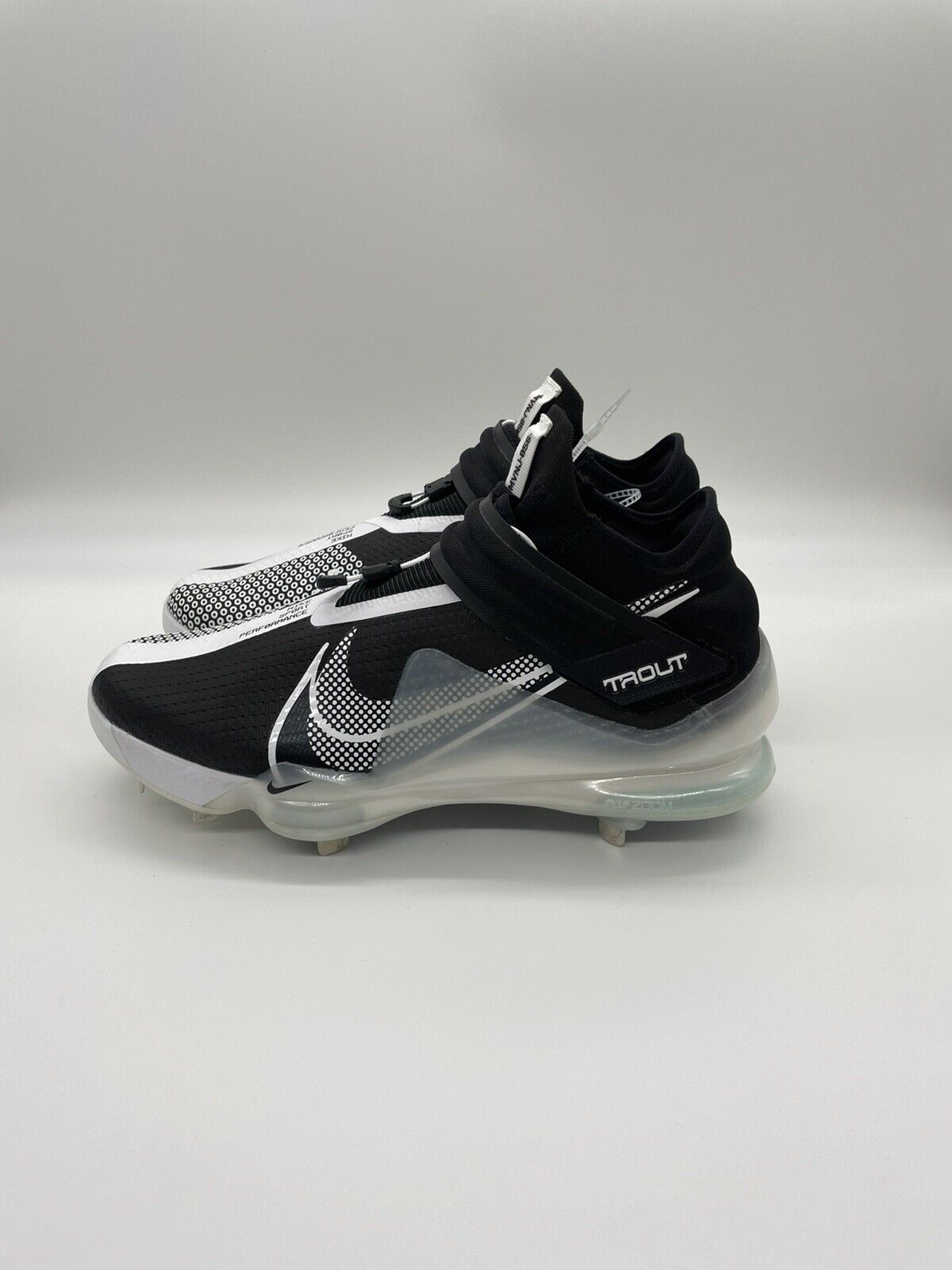 Men's Nike Force Zoom Trout 7 Black White Baseball Cleats CI3134-005 ...