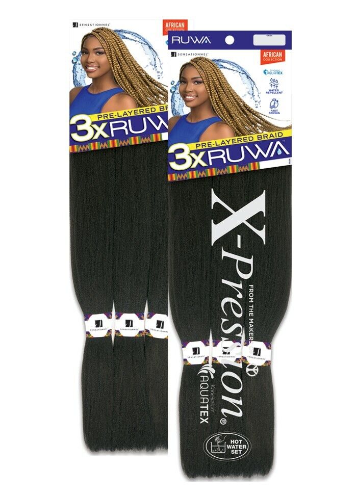 Sensationnel African Collection Jumbo Braid Pre Stretched X Pression Hair  6x 58” ( 2 Dark Brown )