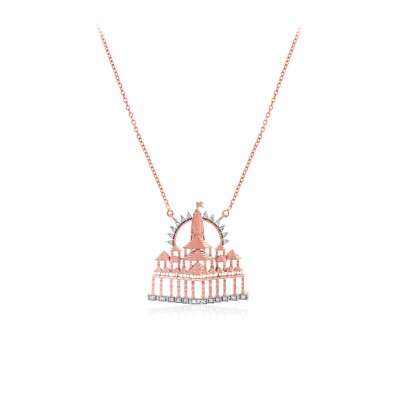 Devotional Abode 14K Rose Gold Diamond Chain Pendant