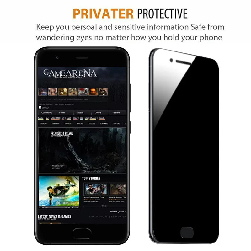 Protector de pantalla de vidrio templado antiespía 10D para iPhone 15 14 13 12 11 Pro Max X Foto 4 de 4