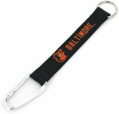 MLB Baltimore Orioles Black 8'' Carabiner Keychain NWT Free Shipping