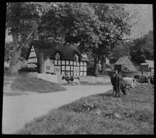 Glas Magic Laterne Dia CHESHIRE LANES UM 1900 FOTO
