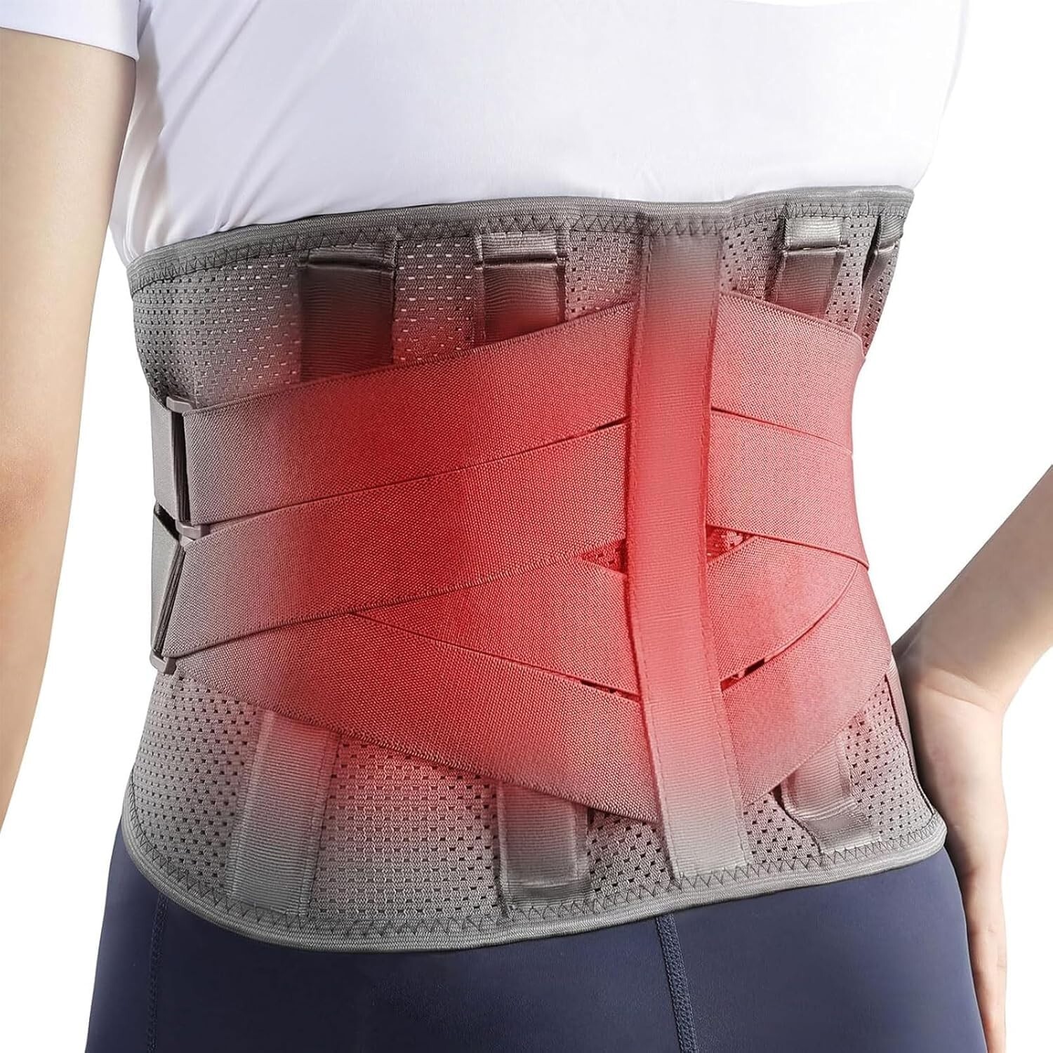 Ceinture lombaire chauffante pour le soulagement au bureau et à la maison en taille unique