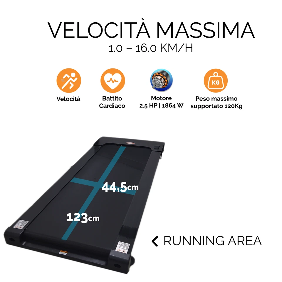 TAPIS ROULANT ELETTRICO PIEGHEVOLE PROFESSIONALE CARDIO BMI BLUETOOTH 12 PROGRAM - Immagine 2 di 4