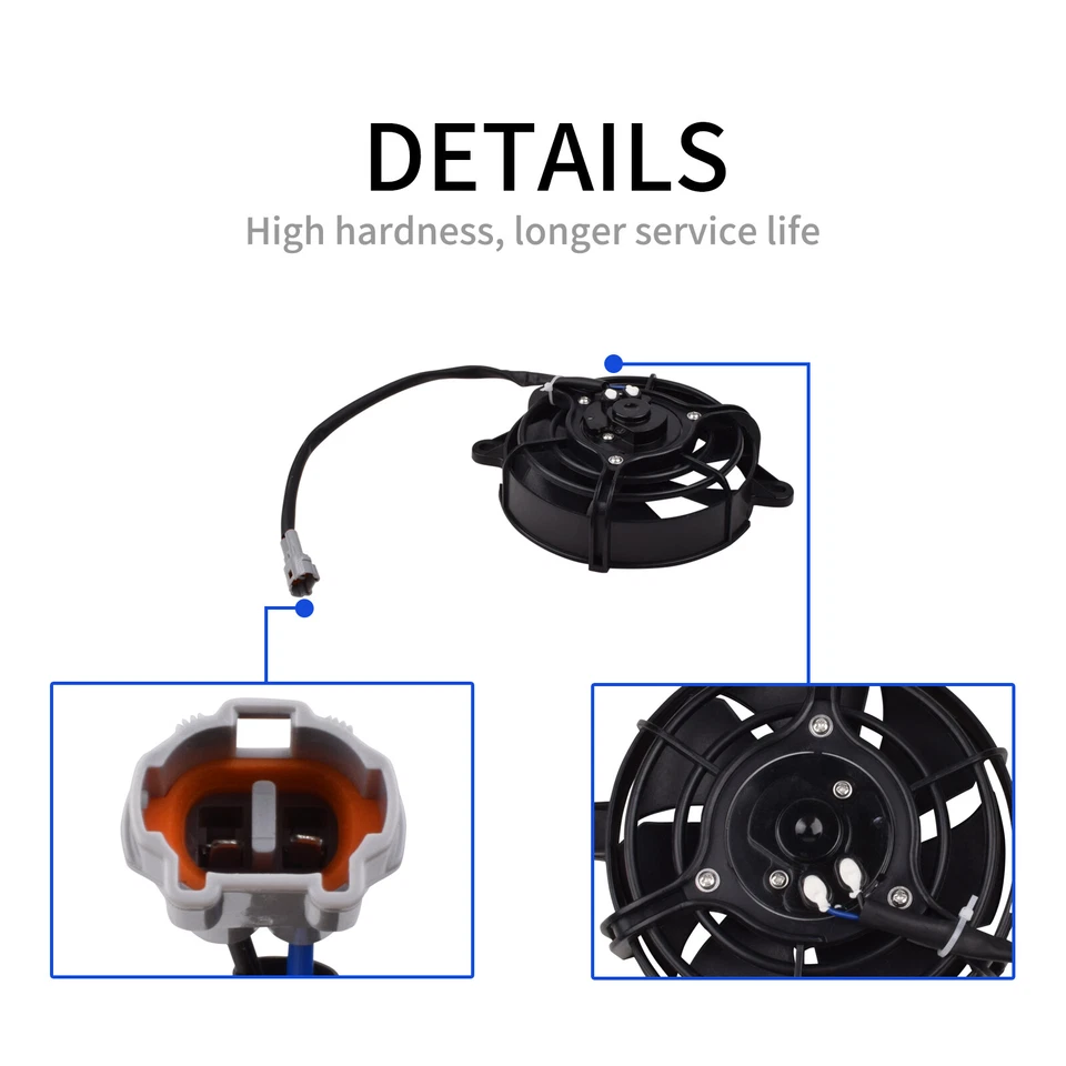 Универсальный вентилятор охлаждения радиатора мотоцикла 12 В постоянного тока 5 дюймов для грязевого велосипеда квадроцикла мотокросса - Изображение 3 из 4