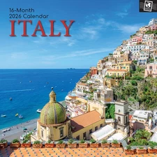 Italy - 2026 Square Wall Calendar 16 Months World & Travel Premium Planner Gift