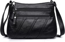 Crossbody Bag Women Lightweght Medium Soft Leather Shoulder Handbag PurseFashion