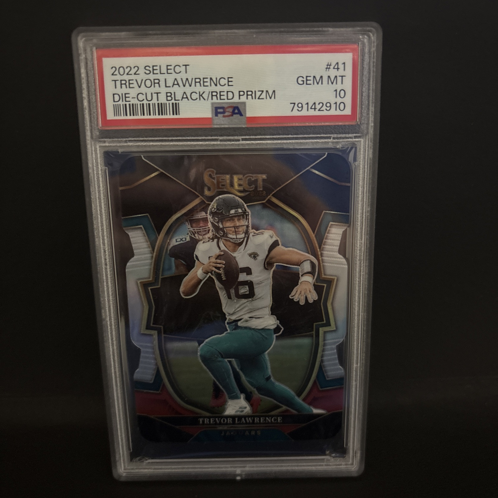 2022 Panini Select - Concourse Black & Red Prizm Die-Cut #41 Trevor Lawrence