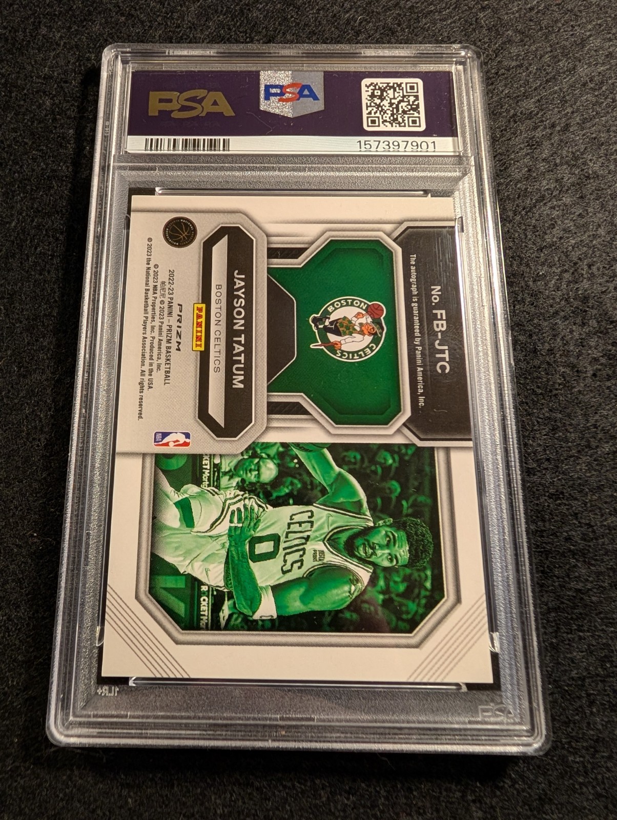 2022 Prizm Jayson Tatum Fast Break Autographs PSA 9 view 3