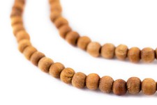 Natural Sandalwood Beads 4mm Nepal Brown Round Wood 22 Inch Strand