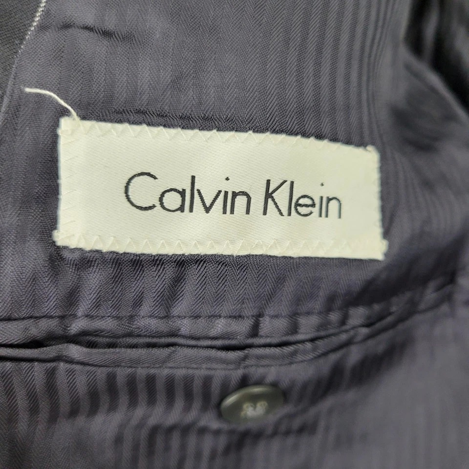 Blazer masculino Calvin Klein 38S lã preto listrado bolsos terno jaqueta casaco esportivo - Imagem 4 de 4