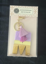 Modern Expressions Monogramed M Key chain With Tassel Brand New