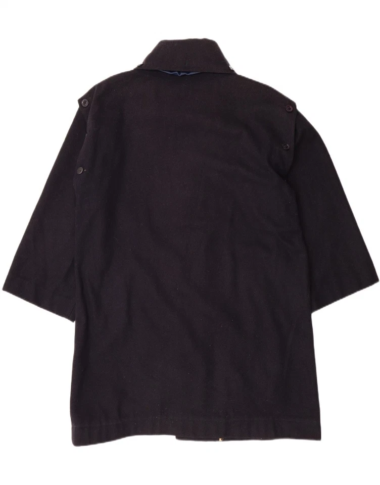 OCEAN STAR Mens Hooded Overcoat UK 36 Small Navy Blue Wool BS01 - Image 2 of 3