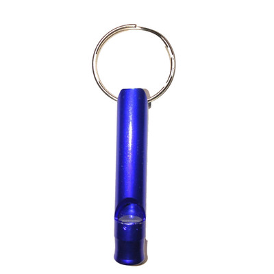 Vintage Blue Metal Wistle Keychain FOB Tag