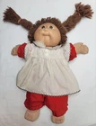 Vtg 1985 Coleco Cabbage Patch Kid Brown Hair Brown Eyes Dimples Blue Signature