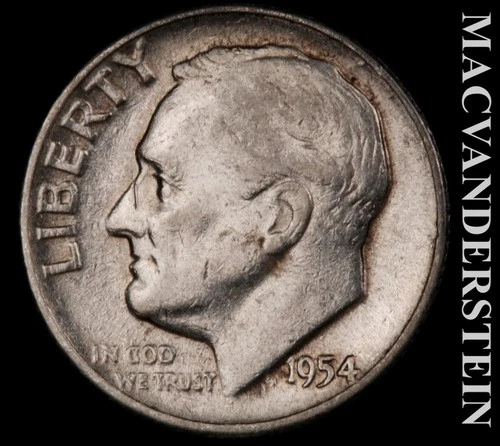 1954-P Roosevelt Dime — photo from the most recent tracked eBay sale