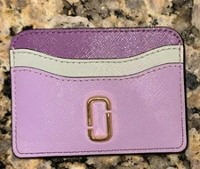 Marc Jacobs Card Case Leather Purple/grayish beige/Lavender Nw/oT